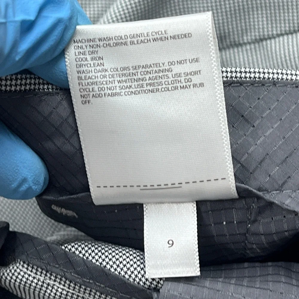 Uniqlo Kando Pants Mens‎ 33x34 Gray Houndstooth Slim Fit Lightweight Trousers